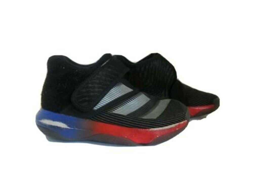 Adidas Sneakers Boys sz 13 Low Top Ankle Black Shoe Hook & Loop